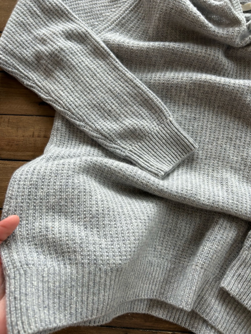 Nap 100% Cashmere Hooded Sweater Gray M - Picture 5 of 11